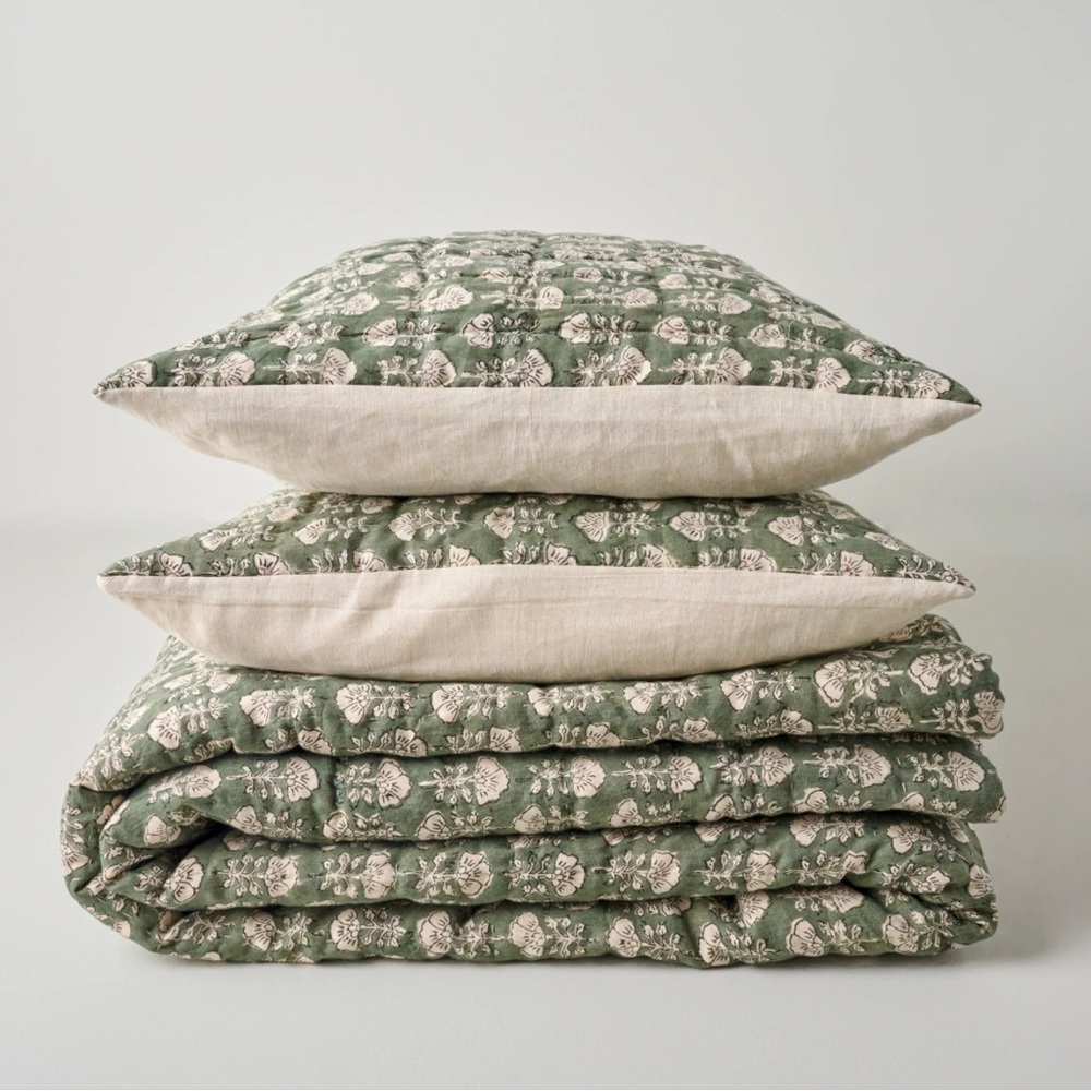 Magnolia Flora Block Print Quilt